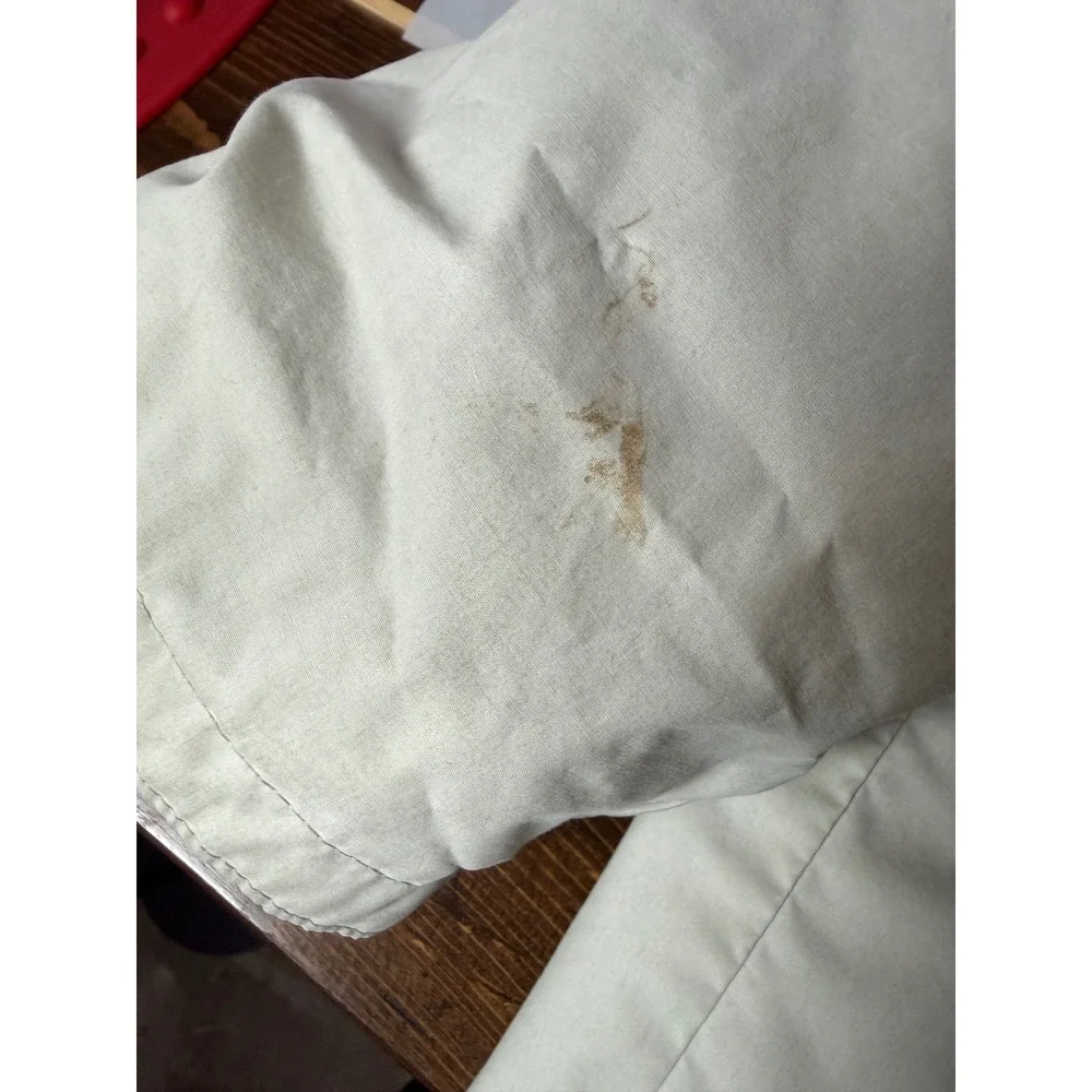 London Fog Mens Field Jacket Cream XL Long Quilted Lining Full Zip Utility Coat - Picture 6 of 16